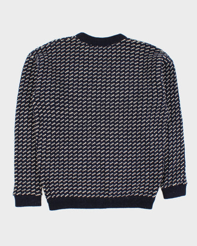 Vintage 90s Roots Navy Speckled Knit Jumper - L