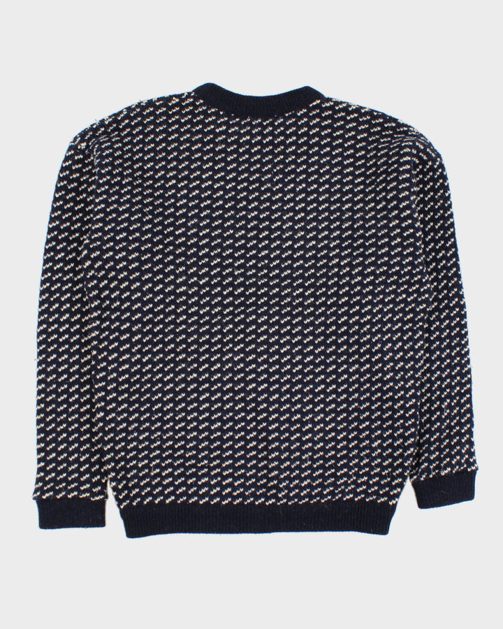 Vintage 90s Roots Navy Speckled Knit Jumper - L