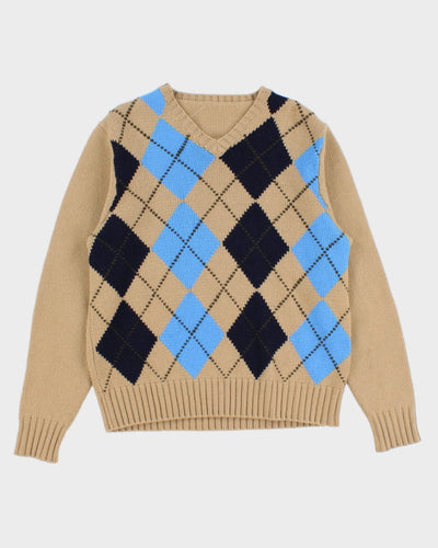 Vintage Patterned Knit Jumper - M