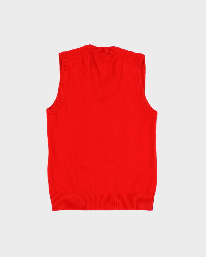 Vintage Red Wool Knit Vest - S