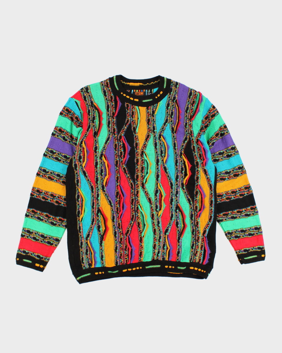 Vintage Steven Land Abstract Knit Jumper - XL
