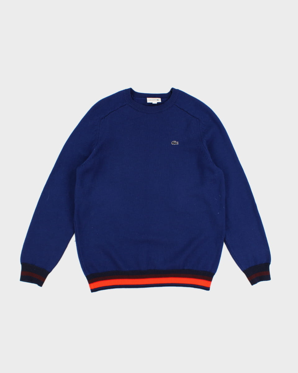 Lacoste Men's Merino Wool Blue Knit Jumper - L