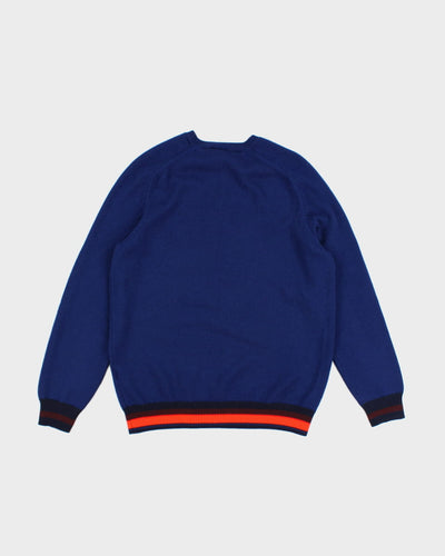 Lacoste Men's Merino Wool Blue Knit Jumper - L