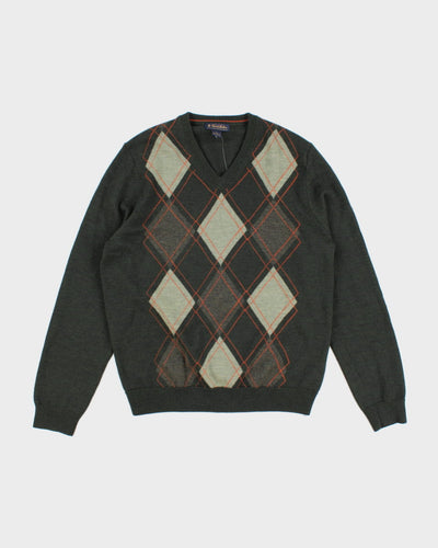 Brooks Brothers Argyle Wool Jumper - L