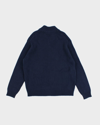 Calvin Klein Navy Zip Up Knit Jumper - XXL