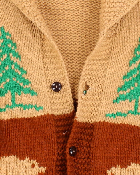 Vintage Handmade Chunky Knit Bear Cardigan - S