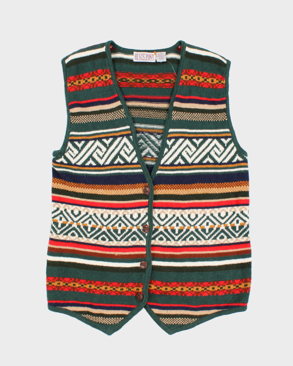 Vintage 90s Hunts Point Knit Vest - M