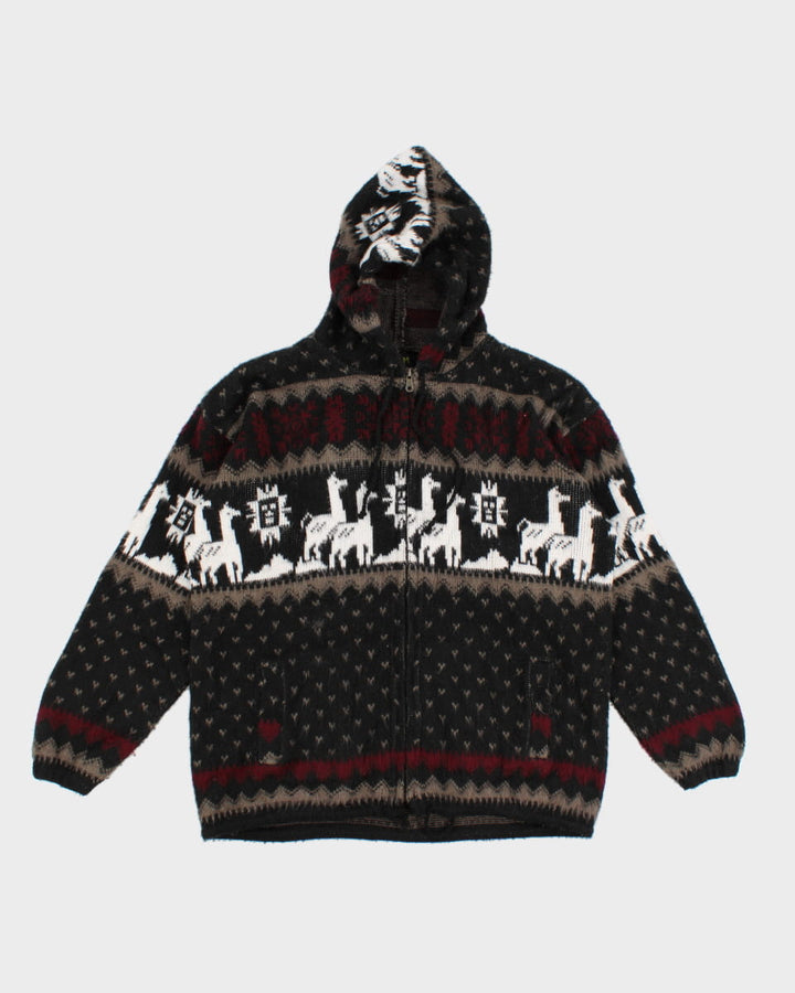 Vintage 90s Tejidos Ruminahui Hooded Sweater - M