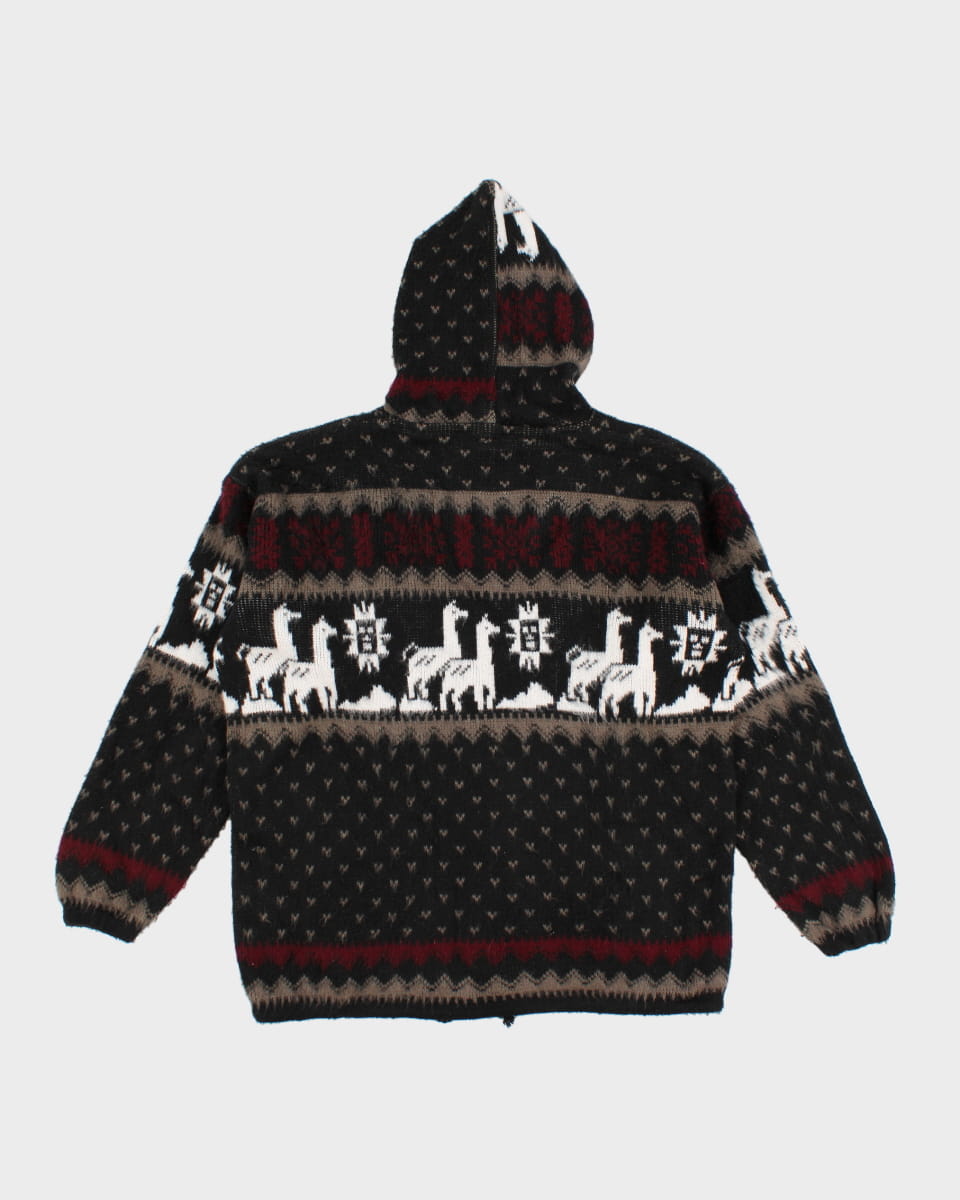 Vintage 90s Tejidos Ruminahui Hooded Sweater - M