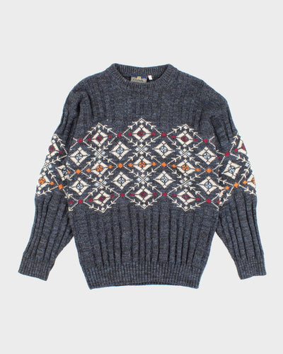 Vintage Fiume Navy Knitted Sweatshirt - M