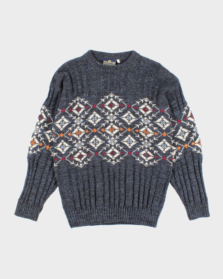 Vintage Fiume Navy Knitted Sweatshirt - M