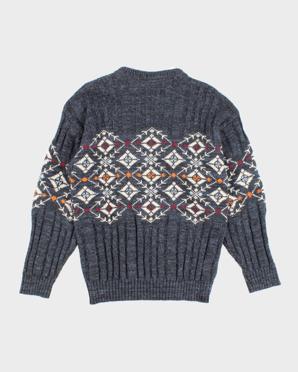 Vintage Fiume Navy Knitted Sweatshirt - M