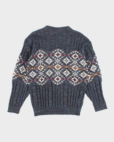 Vintage Fiume Navy Knitted Sweatshirt - M
