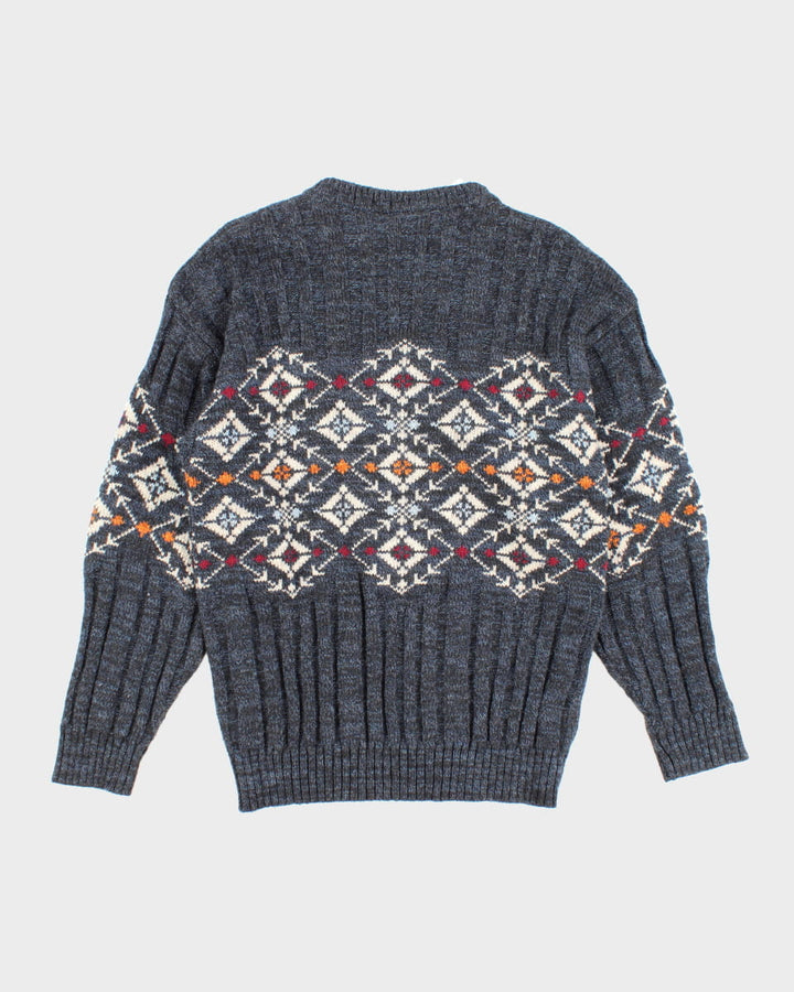 Vintage Fiume Navy Knitted Sweatshirt - M