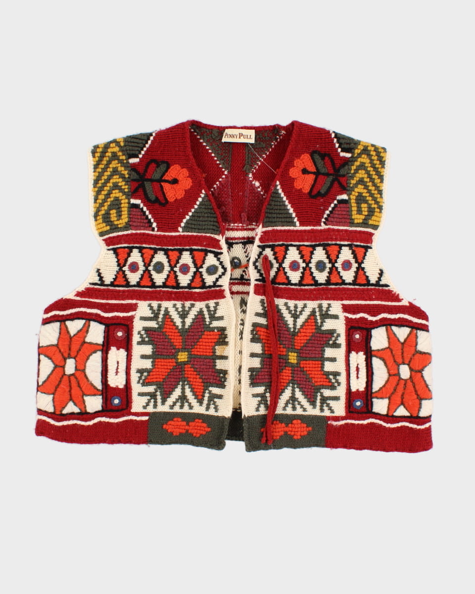 Penny Pull Red Mens Knitted Sweater - O/S