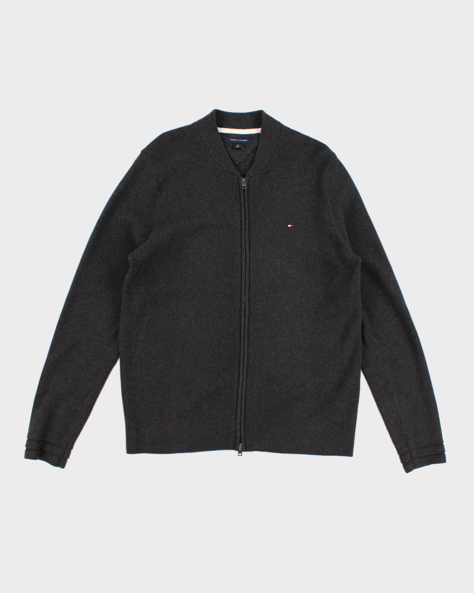 00s Tommy Hilfiger Classic Zip Up Dad Knit - L