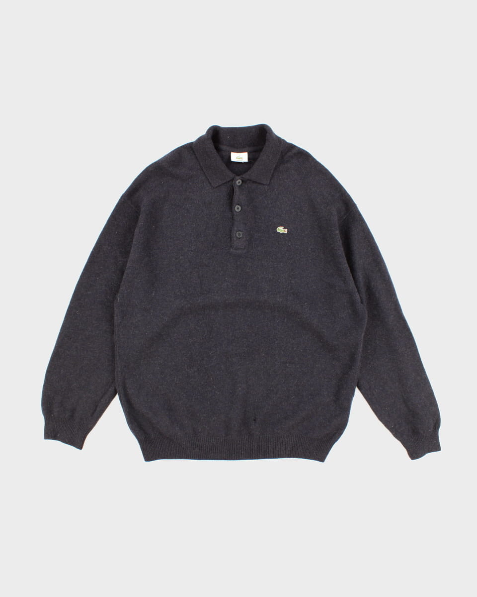 Vintage 90s Lacoste Wool Quarter Button Jumper - XL