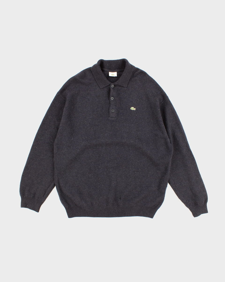Vintage 90s Lacoste Wool Quarter Button Jumper - XL