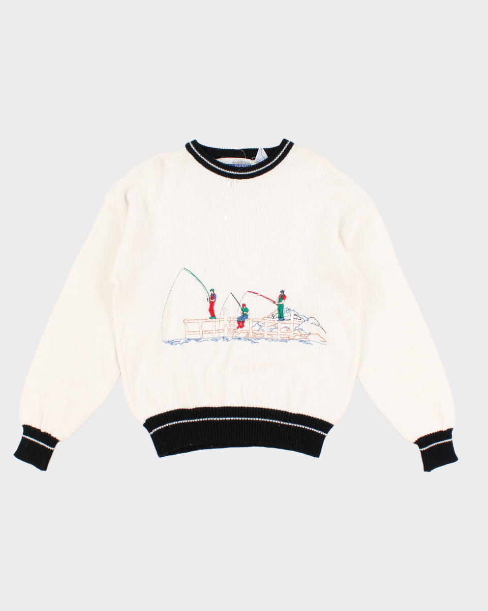 Vintage High Sierra Embroidered Fishing Jumper - L