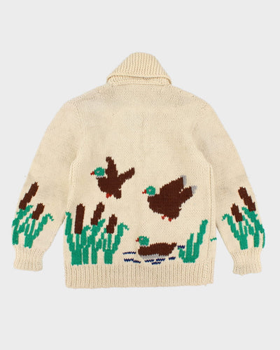 Vintage Chunky Knit Duck Zip Up - L