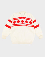 Handmade Knit Maple Leaf Jumper - L