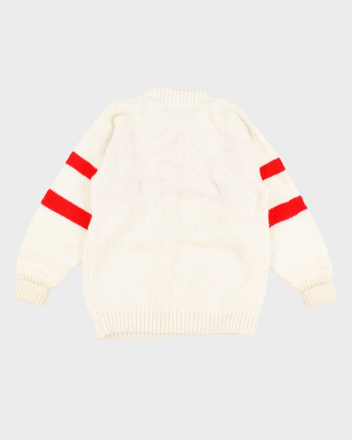 Handmade Knit Maple Leaf Jumper - L