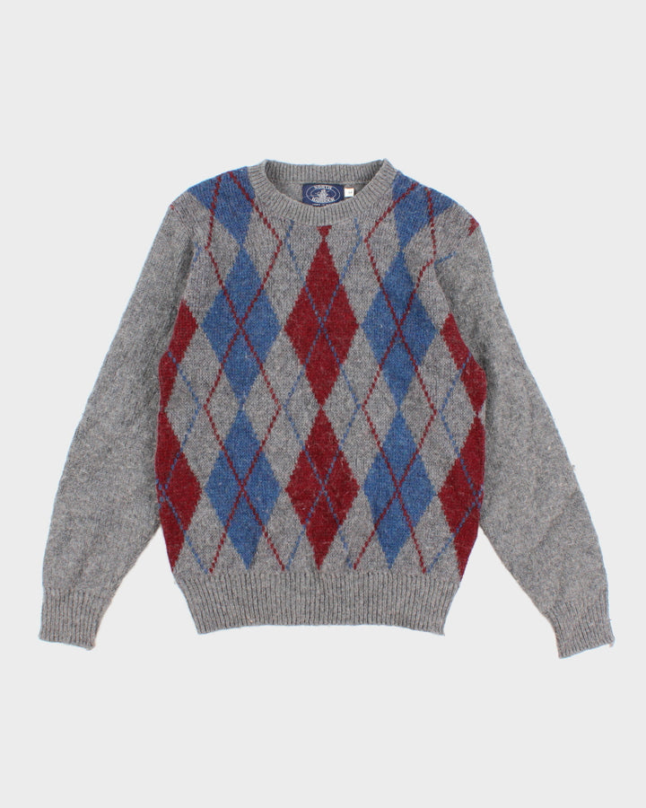 Vintage North Harbour Shetland Wool Blend Argyle Jumper - M