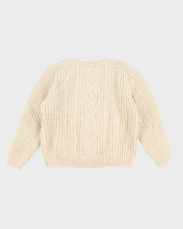 Vintage Wool Aran Jumper - L