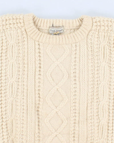 Vintage Wool Aran Jumper - L