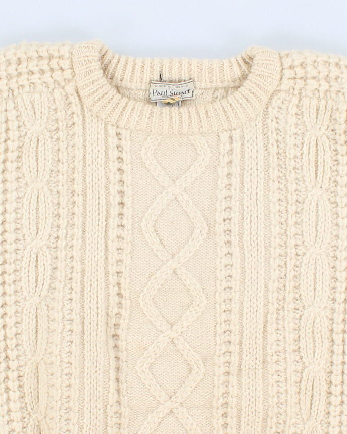 Vintage Wool Aran Jumper - L