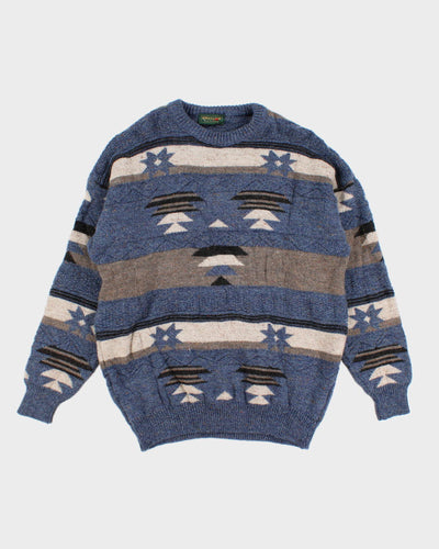 Vintage Wool Blend Blue Jumper - L
