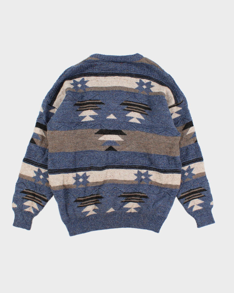 Vintage Wool Blend Blue Jumper - L