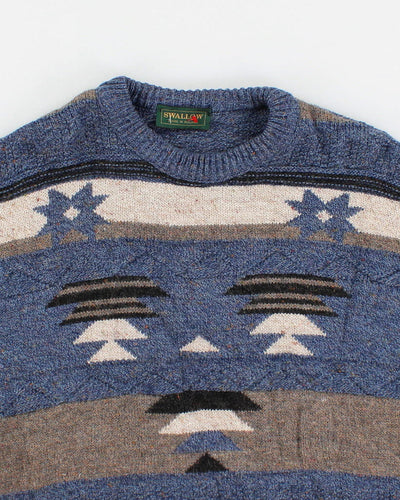 Vintage Wool Blend Blue Jumper - L