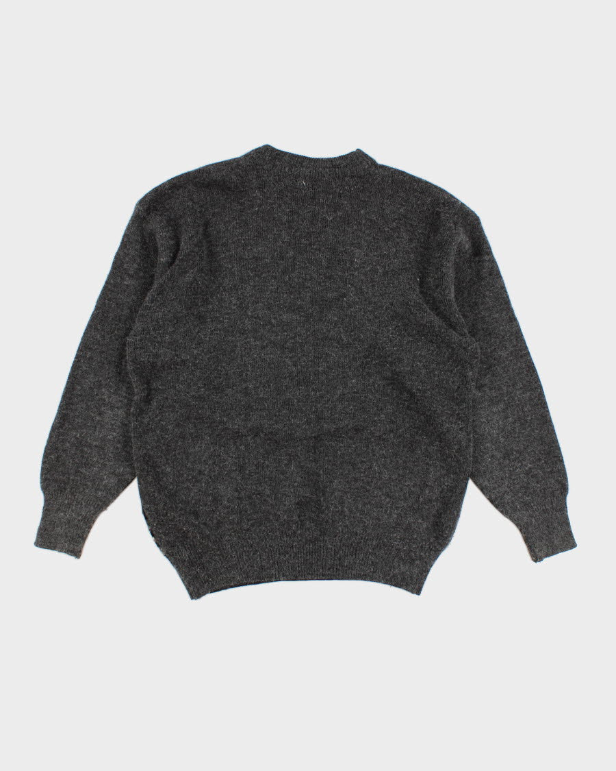 Men's Grey Patterned Knit sweater - L