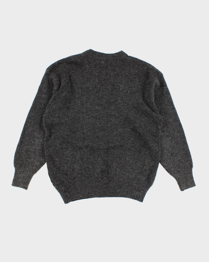 Men's Grey Patterned Knit sweater - L