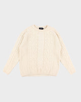 Aran Merino Wool Jumper - L