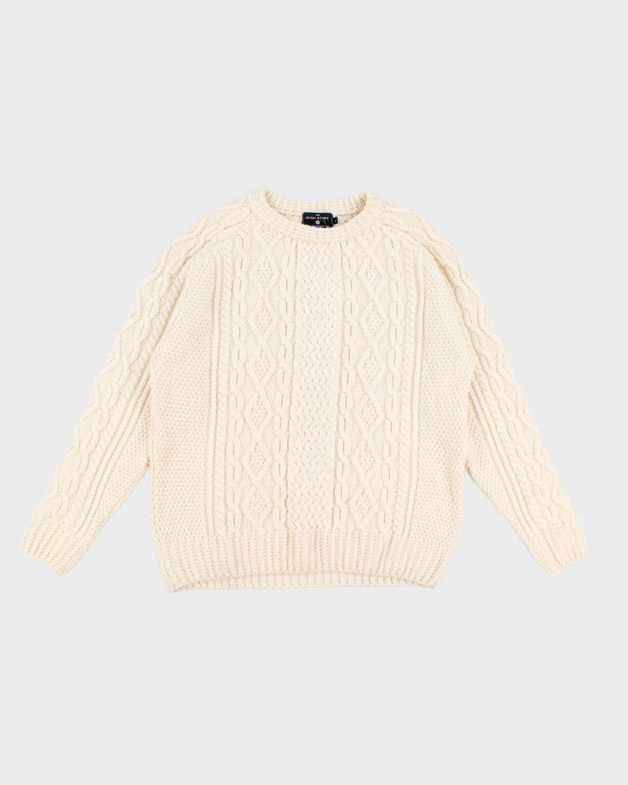 Aran Merino Wool Jumper - L