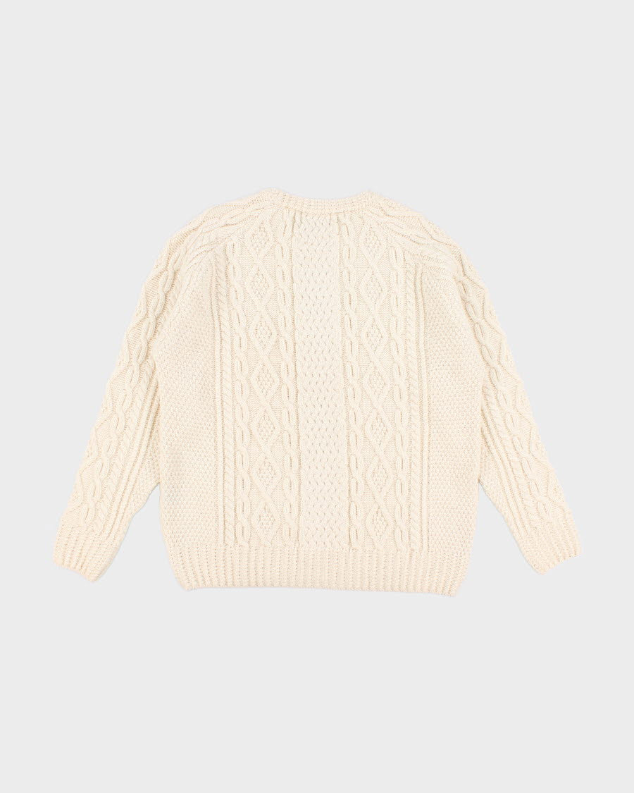 Aran Merino Wool Jumper - L