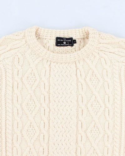 Aran Merino Wool Jumper - L