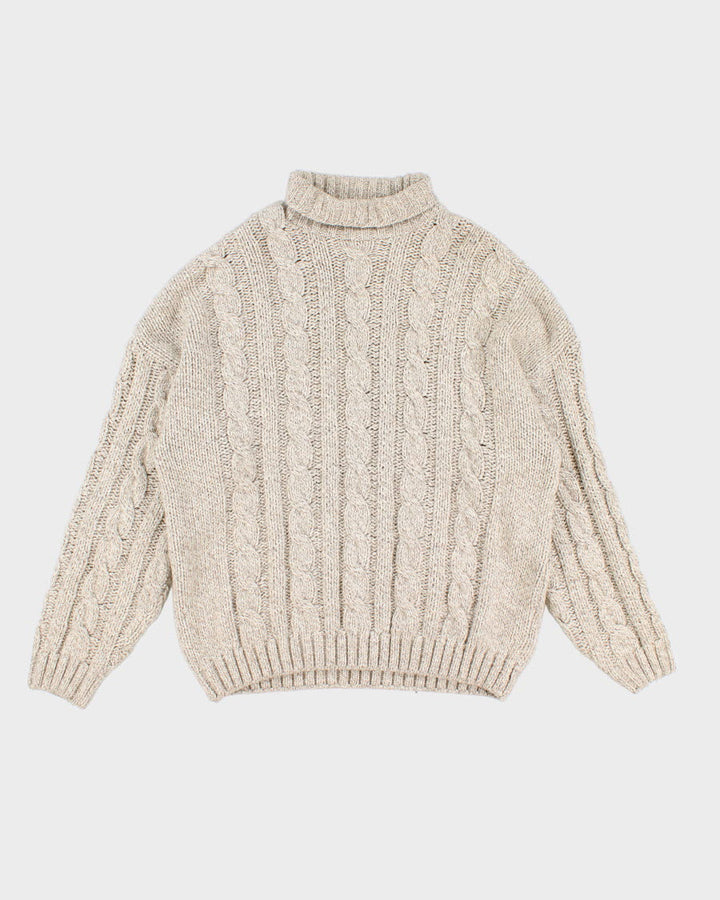 Chunky Roll-Neck Cableknit Jumper - XXL
