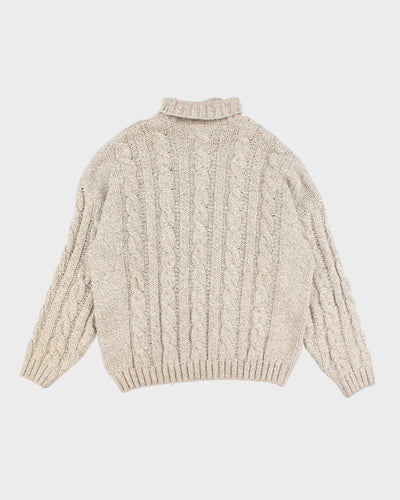 Chunky Roll-Neck Cableknit Jumper - XXL