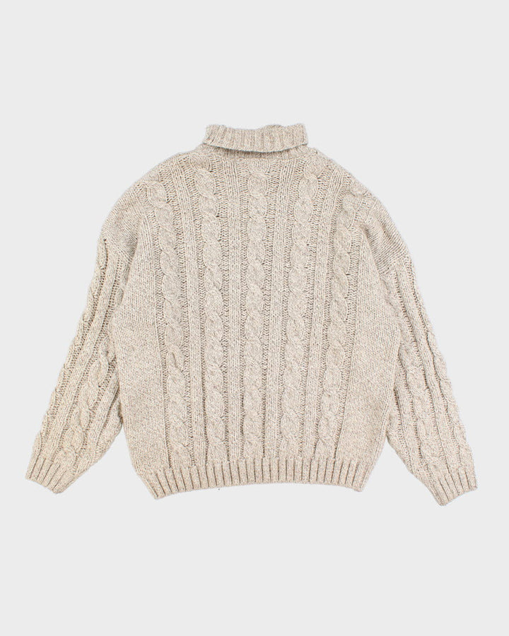 Chunky Roll-Neck Cableknit Jumper - XXL