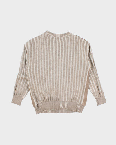 Vintage Men's Suede Western Knit Jumper - L