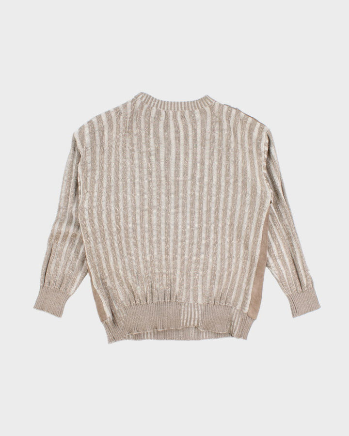 Vintage Men's Suede Western Knit Jumper - L