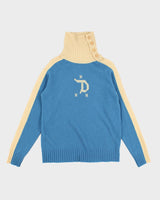 Men's Blue Diesel High Neck Wool Sweater - M