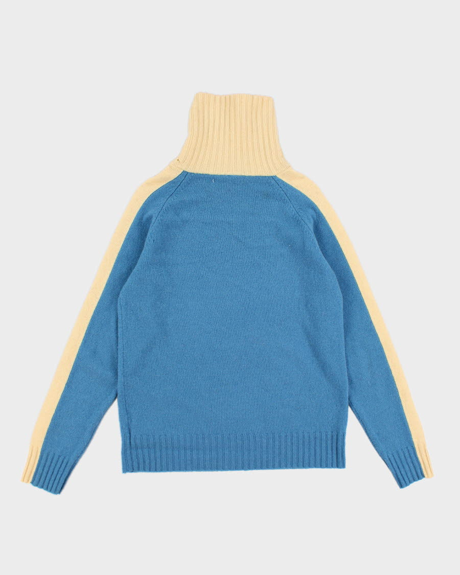 Men's Blue Diesel High Neck Wool Sweater - M