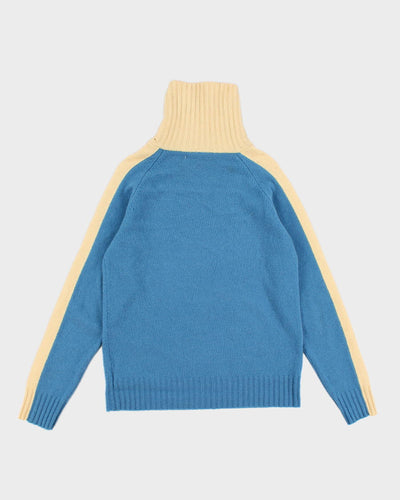 Men's Blue Diesel High Neck Wool Sweater - M