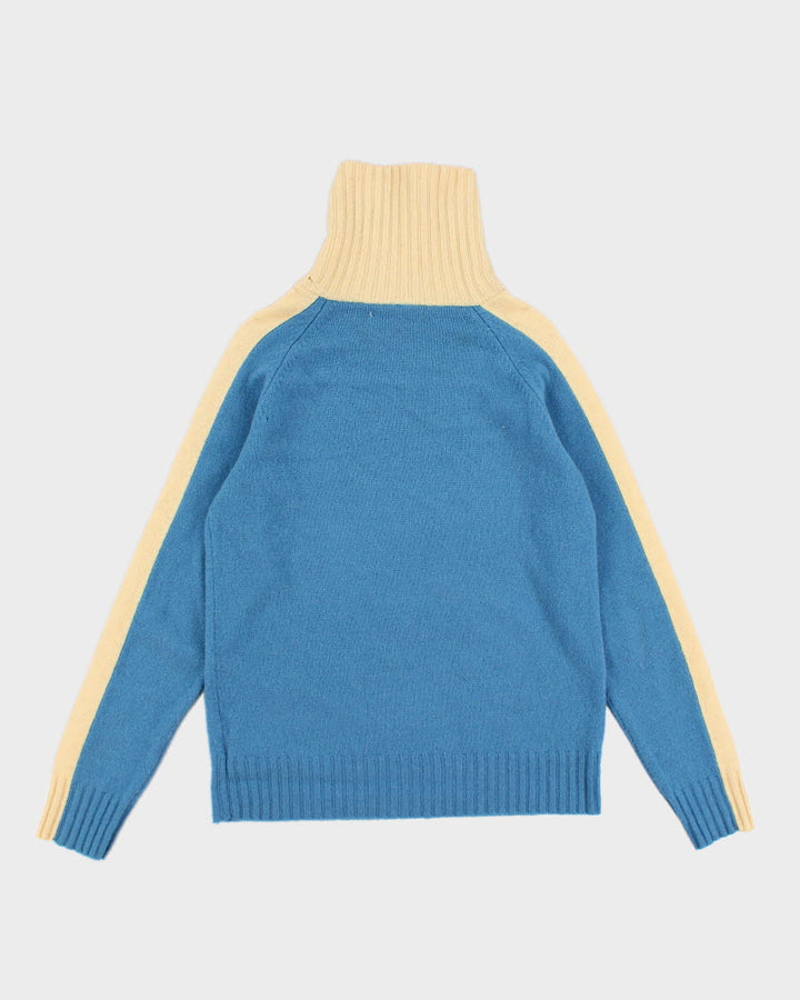 Men's Blue Diesel High Neck Wool Sweater - M