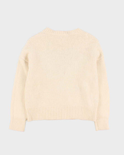 Mens Cream Knit Tiger Graphic Knit Jumper - s