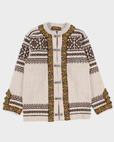 Men's Nordstrikk Cream Patterned Wool Cardigan - M